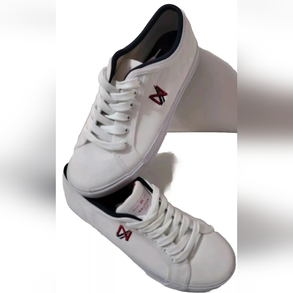 Nautica Unisex Shoes Trade Mark 1983 Hull 2 White Oxford Canvas US Size 7.5